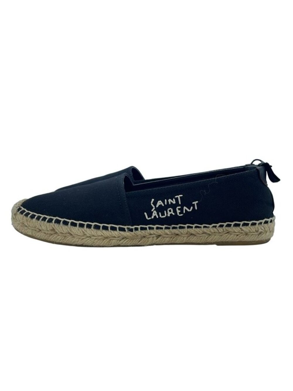 Saint Laurent Paris 17 SS Logo Embroidered Espadrilles Shoes Gup80 Black - Picture 2 of 6